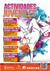 La Concejalía de Juventud oferta cinco actividades formativas gratuitas para el mes de mayo en Molina de Segura