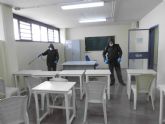 Cinco unidades de la Legin desinfectan todas las dependencias del Centro Penitenciario Murcia II