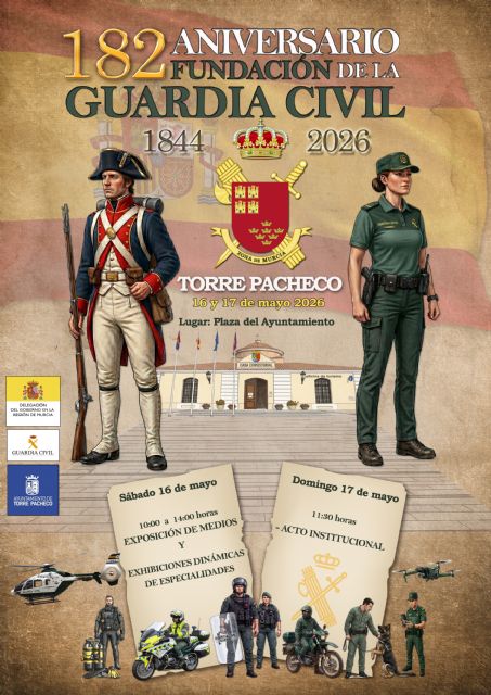 La Guardia Civil realizará una exhibición de medios y un acto castrense por la celebración del 182° aniversario de su fundación La Guardia Civil realizará una exhibición de medios y un acto castrense por la celebración del 182° aniversario de su fundación