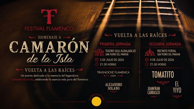 El Festival de Flamenco de San Pedro del Pinatar contará con la leyenda viva de la guitarra, Tomatito El Festival de Flamenco de San Pedro del Pinatar contará con la leyenda viva de la guitarra, Tomatito
