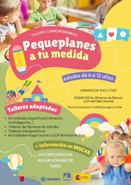 El Ayuntamiento de Blanca lanza 'Pequeplanes a tu medida' para promover la conciliación familiar en Blanca y La Estación El Ayuntamiento de Blanca lanza 'Pequeplanes a tu medida' para promover la conciliación familiar en Blanca y La Estación