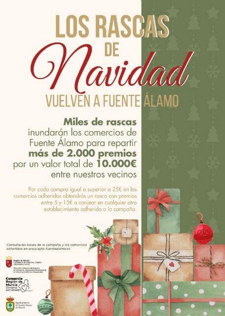 El Ayuntamiento lanza la campaña “Los Rascas de Navidad vuelven a Fuente Álamo” para impulsar el comercio local El Ayuntamiento lanza la campaña “Los Rascas de Navidad vuelven a Fuente Álamo” para impulsar el comercio local