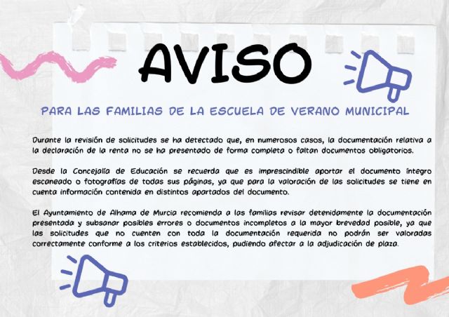 Nota informativa sobre la documentación de la Escuela de Verano 2026 Nota informativa sobre la documentación de la Escuela de Verano 2026