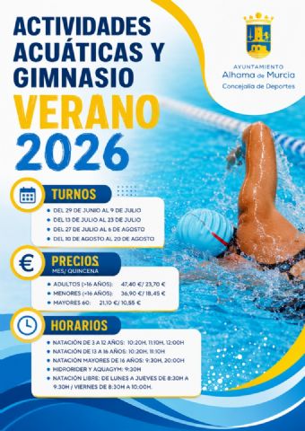 Deportes presenta la programación de actividades acuáticas y gimnasio para el verano 2026 Deportes presenta la programación de actividades acuáticas y gimnasio para el verano 2026