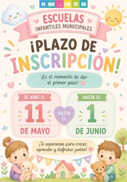 Las Escuelas Infantiles Municipales de Puerto Lumbreras abren el plazo de inscripción para el curso 2026/2027 con 409 plazas Las Escuelas Infantiles Municipales de Puerto Lumbreras abren el plazo de inscripción para el curso 2026/2027 con 409 plazas