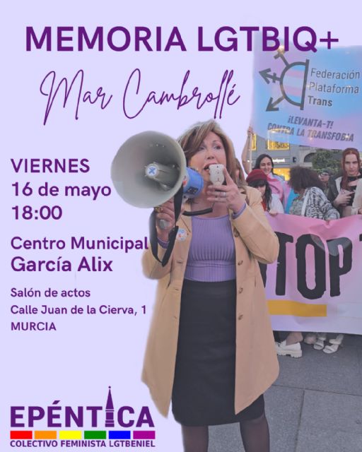 EPÉNTICA organiza un encuentro con Mar Cambrollé en defensa de los derechos trans y la memoria LGTBIQ+ EPÉNTICA organiza un encuentro con Mar Cambrollé en defensa de los derechos trans y la memoria LGTBIQ+