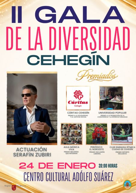 Cehegín celebra la II Gala de la Diversidad reconociendo a entidades y colectivos comprometidos con la inclusión Cehegín celebra la II Gala de la Diversidad reconociendo a entidades y colectivos comprometidos con la inclusión