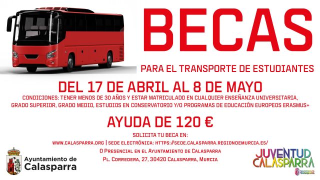El Ayuntamiento de Calasparra lanza las ayudas al transporte para estudiantes del curso 2025/2026 El Ayuntamiento de Calasparra lanza las ayudas al transporte para estudiantes del curso 2025/2026