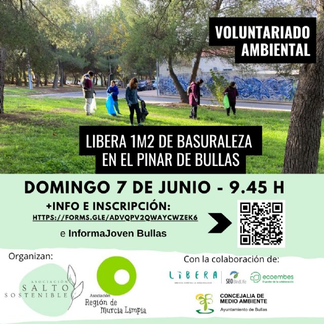 Bullas celebrará una jornada de voluntariado ambiental para combatir la 'basuraleza' en el Pinar Bullas celebrará una jornada de voluntariado ambiental para combatir la 'basuraleza' en el Pinar