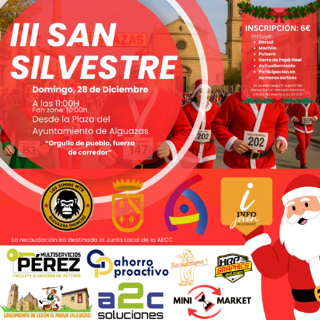 La III San Silvestre de Alguazas tendrá lugar el 28 de diciembre La III San Silvestre de Alguazas tendrá lugar el 28 de diciembre