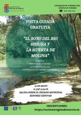 La Concejala de Turismo de Molina de Segura organiza la visita guiada gratuita EL SOTO DEL RO SEGURA Y LA HUERTA DE MOLINA el domingo 12 de mayo
