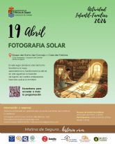La Concejalía de Turismo organiza la actividad FOTOGRAFÍA SOLAR en el Museo Horno del Concejo y Casa del Folclore el domingo 19 de abril La Concejalía de Turismo organiza la actividad FOTOGRAFÍA SOLAR en el Museo Horno del Concejo y Casa del Folclore el domingo 19 de abril