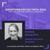 Milena Busquets clausurará Escritores en su tinta el próximo jueves 9 de mayo