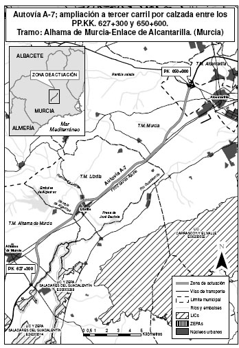 La ampliacin a tercer carril del tramo de autova Alcantarilla – Alhama de Murcia no precisa evaluacin de impacto ambiental, Foto 1