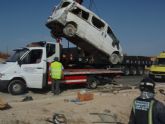 Ocho trabajadores agrcolas magrebes heridos al volcar una furgoneta en Mula