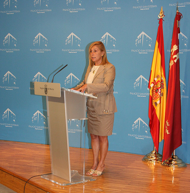 La portavoz del Gobierno regional, María Pedro Reverte, en la rueda de prensa para informar de los asuntos acordados en la sesión del Consejo de Gobierno, Foto 1