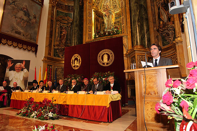 Aznar defiende la libertad y el derecho a la vida en su nombramiento como Catedrático de la UCAM - 1, Foto 1