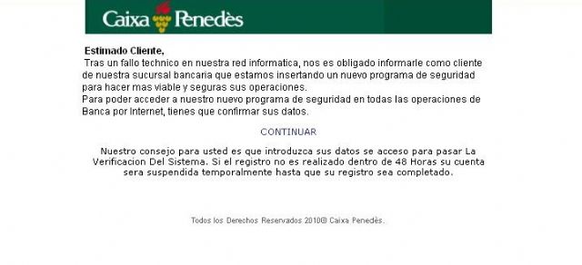 CONSUMUR alerta de un caso de 'phishing' para estafar a clientes de Caixa Penedés - 1, Foto 1