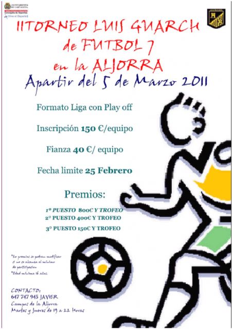 Abierto el plazo de inscripción para el II Torneo Luis Guarch de Futbol 7 de La Aljorra - 1, Foto 1