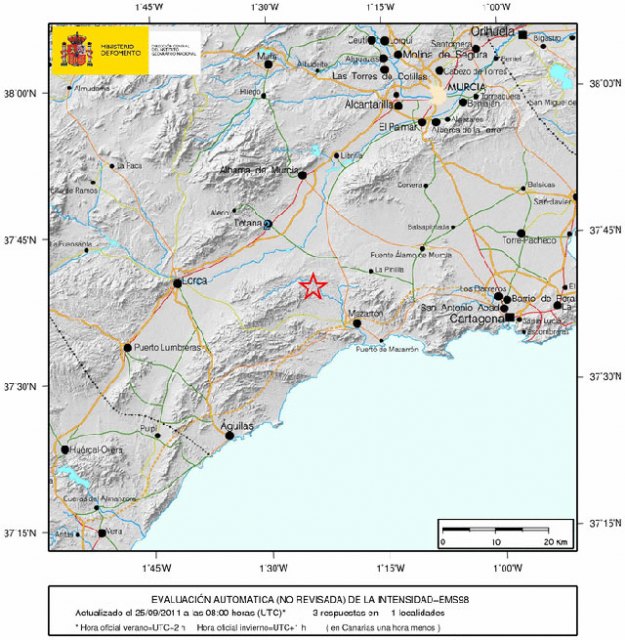 Un terremoto de 3.1 de magnitud ha tenido lugar el Mazarrón, Foto 1