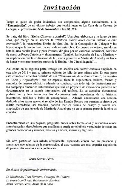 Jesús García presentará 'Entre Cisneros y Ambel', la edición ampliada del libro sobre La Concepción - 2, Foto 2