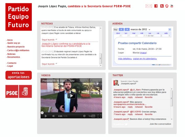 Joaquín López pone una web a disposición de todos los militantes para realizar aportaciones a su proyecto - 1, Foto 1