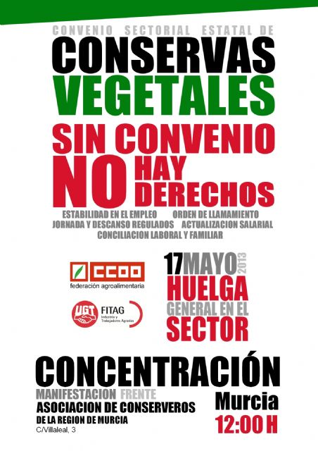 El sector de conservas vegetales de Murcia en huelga general el 17 de mayo - 1, Foto 1