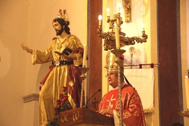 El pueblo de Pliego vive su experiencia de fe junto a María , Mons. Lorca Planes durante la Apertura del Año Jubilar Santiaguista de Pliego - 2, Foto 2