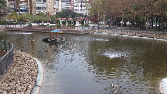 Medio Ambiente instala ahora el nuevo sistema de oxigenación de agua en el lago del jardín de Salitre - 1, Foto 1