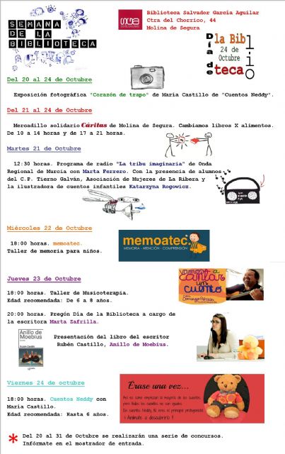 La Concejalía de Cultura de Molina de Segura organiza la Semana de la Biblioteca 2014 - 1, Foto 1