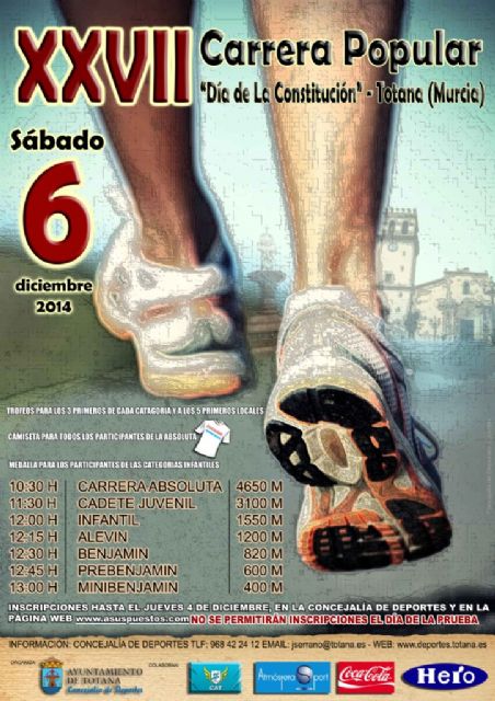 La Concejalía de Deportes organiza el próximo sábado 6 de diciembre la XXVII Carrera Popular Día de la Constitución - 1, Foto 1