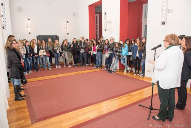 Alumnos murcianos y alemanes visitan el Palacio Consistorial - 1, Foto 1