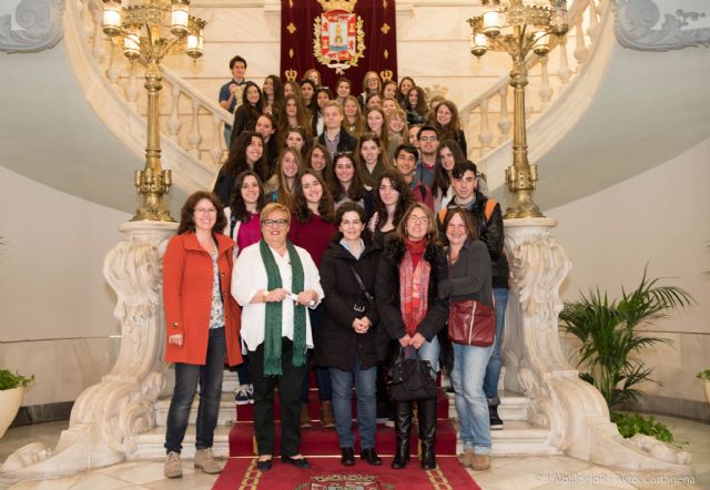 Alumnos murcianos y alemanes visitan el Palacio Consistorial - 2, Foto 2