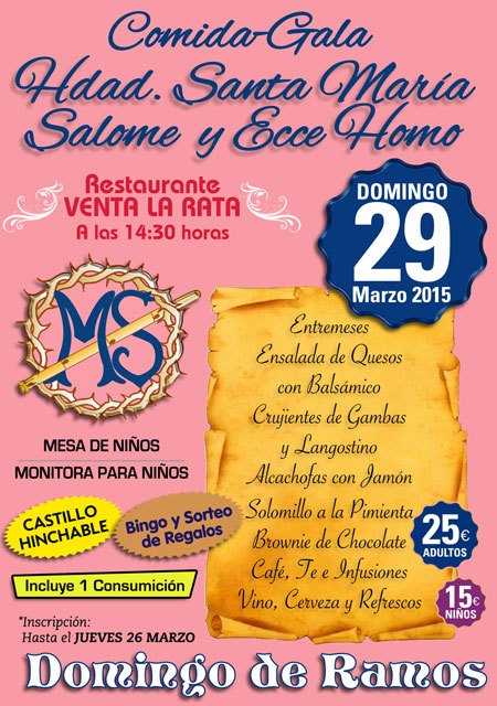 La Hdad. de Santa María Salomé celebrará el próximo domingo su tradicional comida-gala, Foto 2