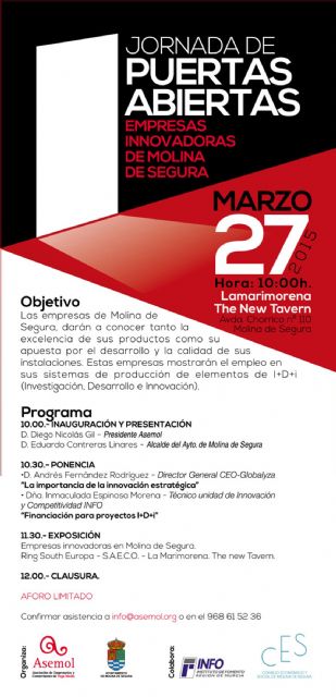 ASEMOL y el Ayuntamiento de Molina organizan una jornada de puertas abiertas sobre empresas innovadoras del municipio el viernes 27 de marzo - 1, Foto 1