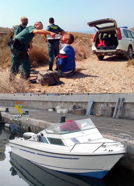 La Guardia Civil intercepta a ocho inmigrantes irregulares que pretendían llegar a la costa de la Región en patera - 3, Foto 3