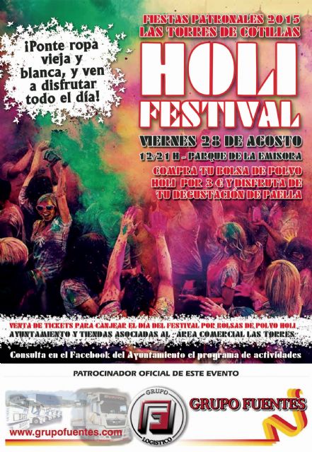Las Fiestas Patronales torreñas vivirán una fiesta del color con su Holi Festival - 1, Foto 1