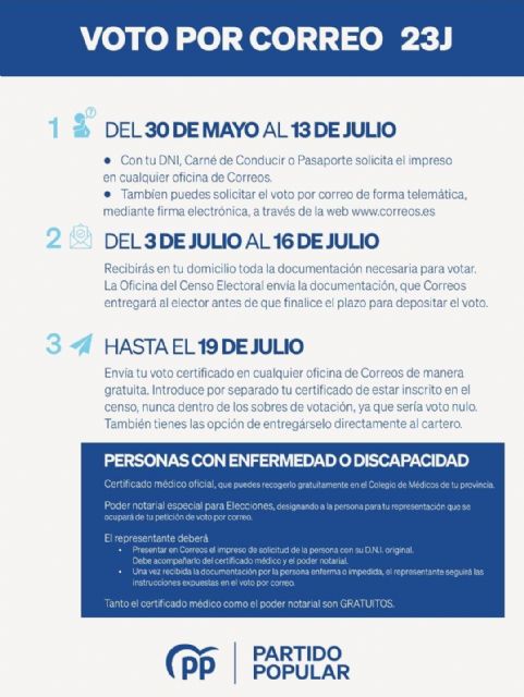 Reverte: Los aguileños que tengan que votar por correo,  para las elecciones del 23J, ya pueden solicitar la tramitación en la oficina de correos - 1, Foto 1