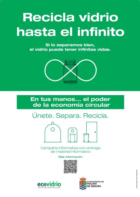 El Ayuntamiento de Molina de Segura y Ecovidrio presentan la campaña Recicla vidrio hasta el infinito, para incrementar la colaboración en el reciclaje de vidrio - 1, Foto 1