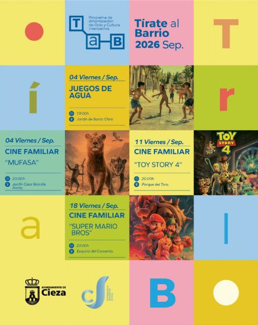 Cine familiar y juegos de agua, la nueva programación de Tírate al Barrio para los viernes de septiembre Cine familiar y juegos de agua, la nueva programación de Tírate al Barrio para los viernes de septiembre
