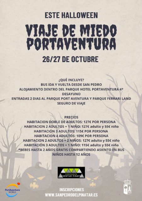 Juventud Pinatar oferta más de 100 plazas para el viaje a PortAventura con motivo de Halloween - 3, Foto 3