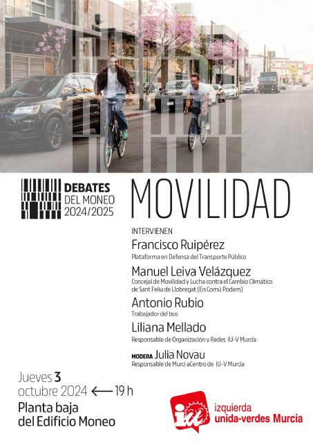 IU-V Murcia relanza sus icónicos “Debates del Moneo” para repensar la movilidad, el transporte público y la contaminación en el municipio - 1, Foto 1