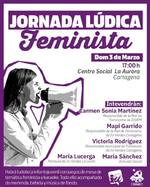 Izquierda Unida-Verdes organiza una jornada lúdica feminista el 3 de marzo en Cartagena - 1, Foto 1