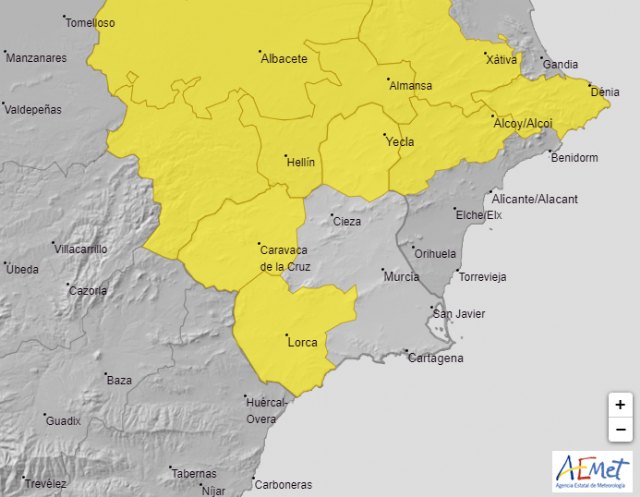 Meteorología amplía al Guadalentín, Noroeste y Altiplano sus avisos por lluvias y tormentas para hoy, Foto 1