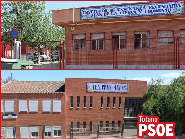 El PSOE denuncia la falta de espacios en los dos institutos del municipio con una propuesta al Pleno de octubre