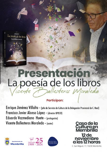 El poeta membrillato, Vicente Ballesteros, presentará su poemario La poesía de los libros en su pueblo natal - 2, Foto 2