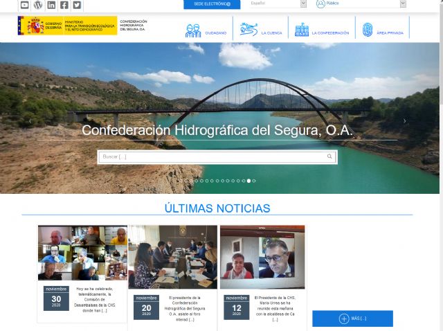 Se ha puesto en marcha la nueva web de la Confederación Hidrográfica del Segura - 1, Foto 1
