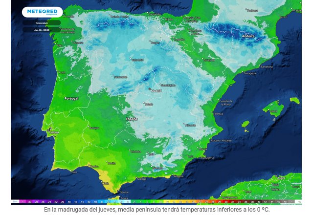 En la madrugada del jueves, media península tendrá temperaturas inferiores a los 0 °C., Foto 1