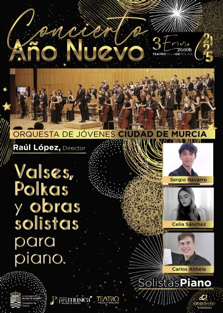 La Orquesta de Jóvenes Ciudad de Murcia, junto a tres solistas de piano, ofrecen hoy viernes en el Teatro Villa de Molina el gran Concierto de Año Nuevo - 1, Foto 1