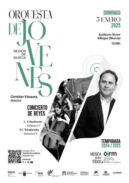 La Orquesta de Jóvenes de la Región ofrece un 'Concierto de Reyes' en el Auditorio Víctor Villegas bajo la batuta de Christian Vásquez - 1, Foto 1